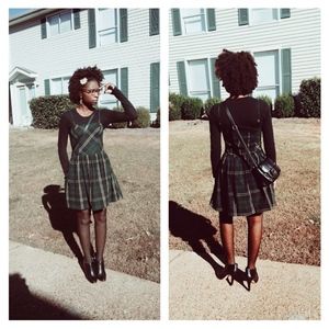 ARIZONA JEAN CO STRAPLESS PLAID DRESS